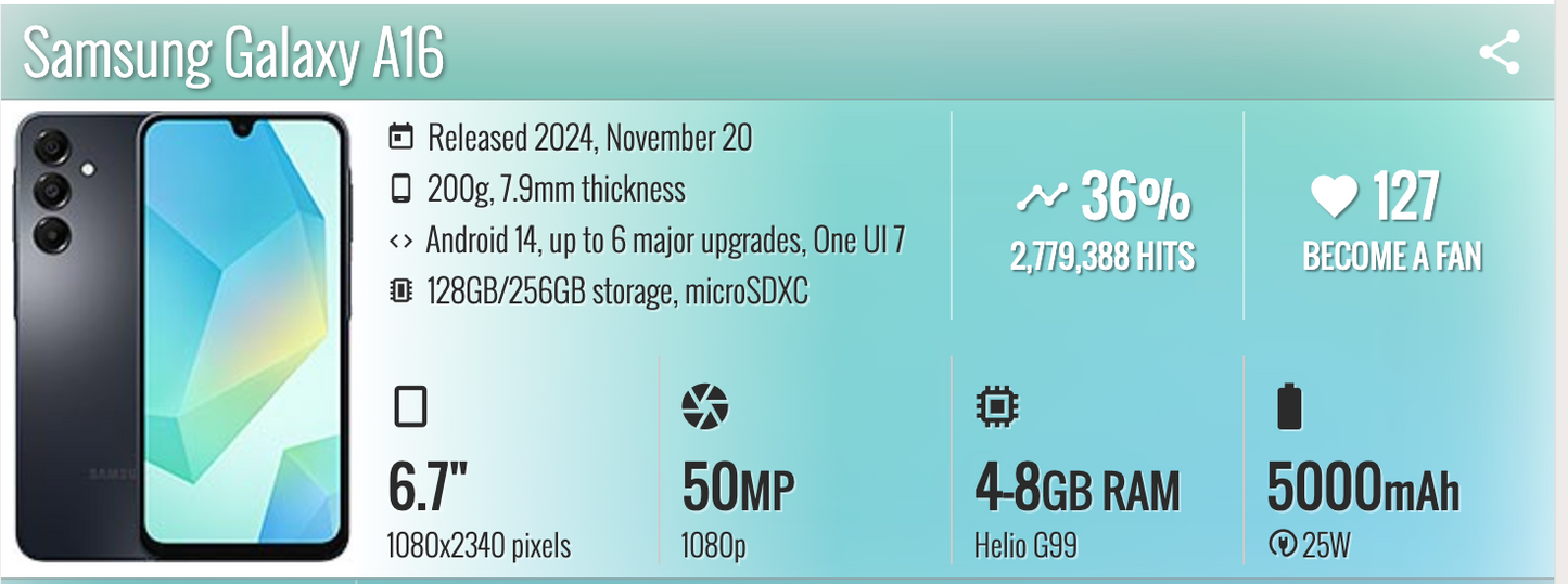Samsung A16 8/256