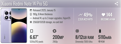 NOTE 14 PRO 8-256