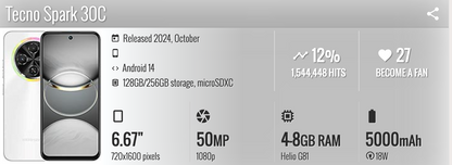 Tecno Spark 30c 6/128